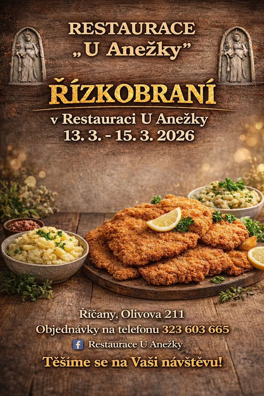 Řízkobraní v Restauraci U Anežky 13.–15. 3. 2026